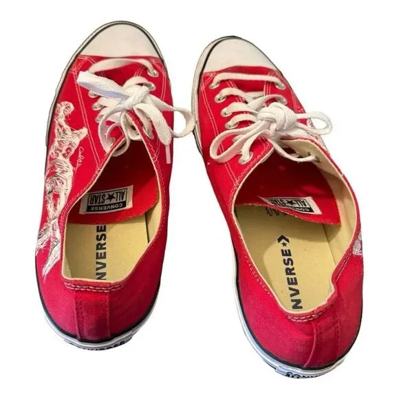 Dennis Rodman 91’ “All Out" Converse shoes red men’s size 15 women’s size 17 - Picture 10 of 11